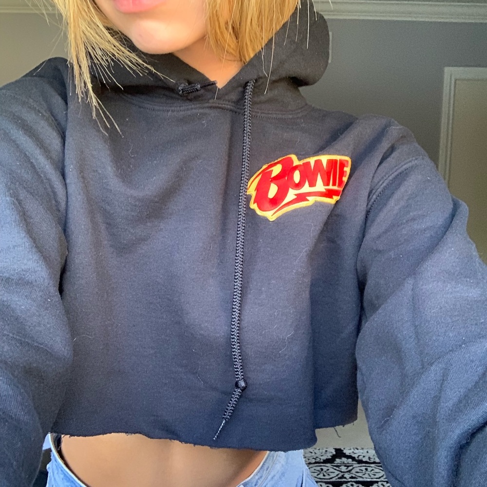 David Bowie cropped hoodie